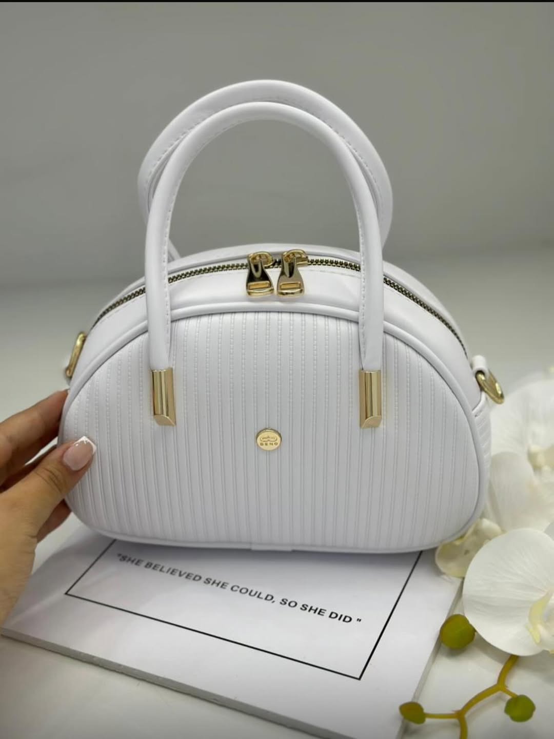 کیف دخترانه برند بنو مدل چاپ راه راه سایز ۲۲.۱۵